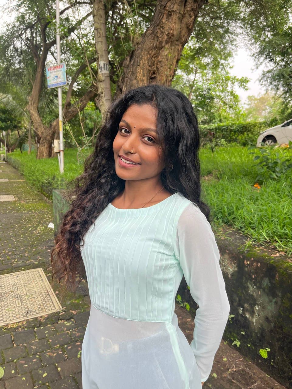 Taru – pastel green georgette kurti — Image 3