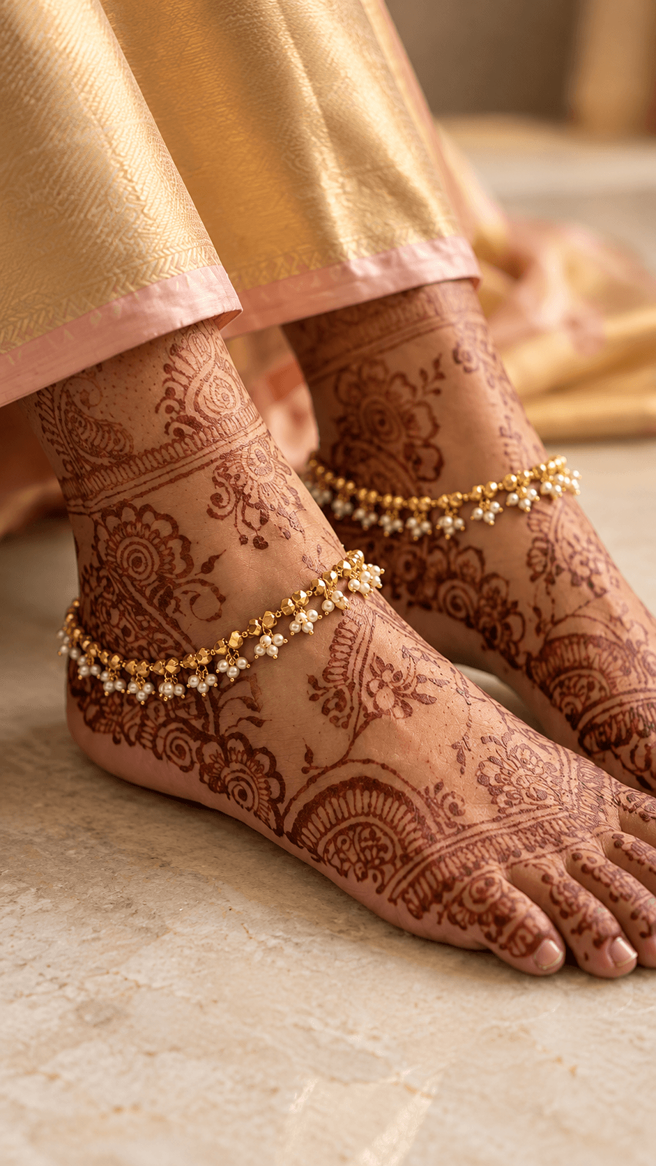 Ashtapailu Pearl Charm Bridal Payal